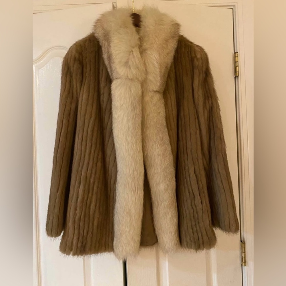 Mink Jacket with Fox Collar/ vintage